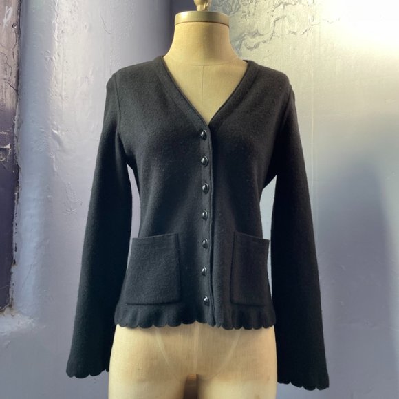 Sonia Rykiel wool & angora cardigan sweater with detachable fur collar - Picture 2 of 6